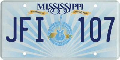 MS license plate JFI107