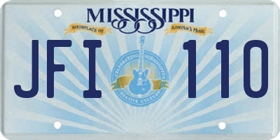 MS license plate JFI110