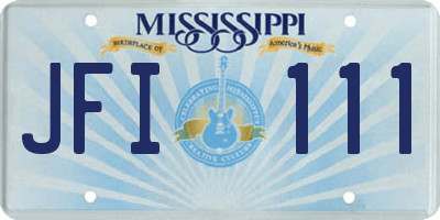 MS license plate JFI111
