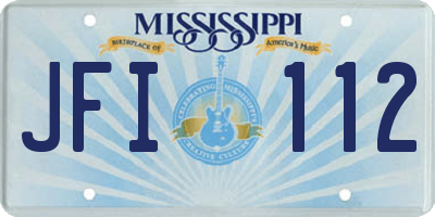 MS license plate JFI112