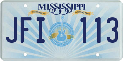 MS license plate JFI113