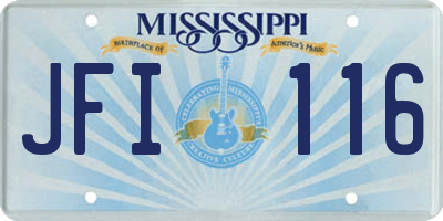 MS license plate JFI116