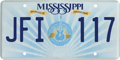MS license plate JFI117