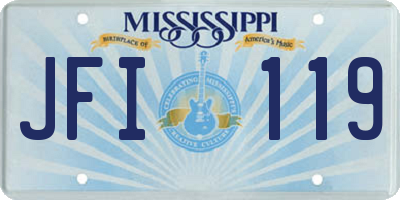 MS license plate JFI119