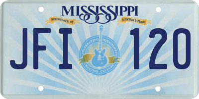 MS license plate JFI120