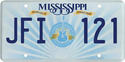 MS license plate JFI121