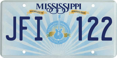 MS license plate JFI122