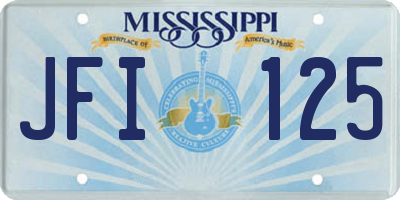 MS license plate JFI125