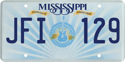 MS license plate JFI129