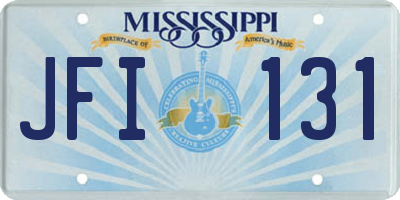 MS license plate JFI131