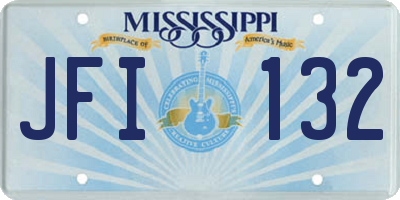 MS license plate JFI132