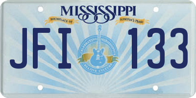 MS license plate JFI133