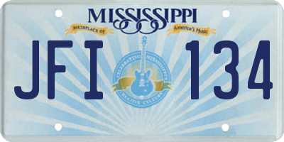MS license plate JFI134