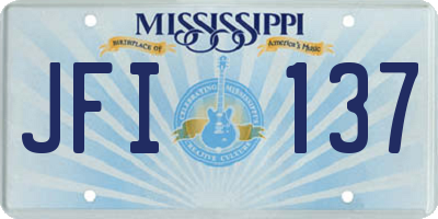 MS license plate JFI137