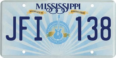 MS license plate JFI138