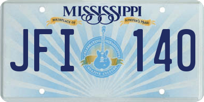 MS license plate JFI140