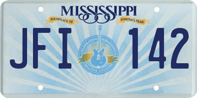 MS license plate JFI142
