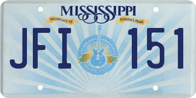 MS license plate JFI151