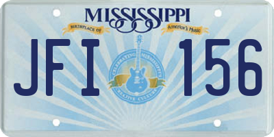 MS license plate JFI156