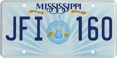 MS license plate JFI160