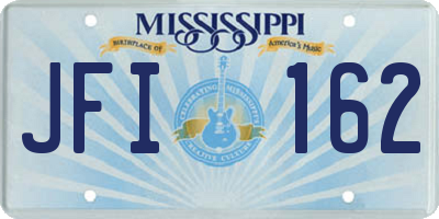 MS license plate JFI162