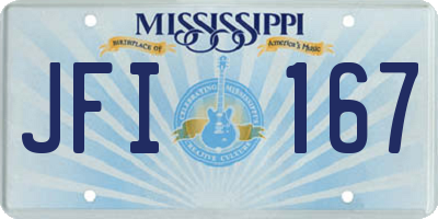 MS license plate JFI167