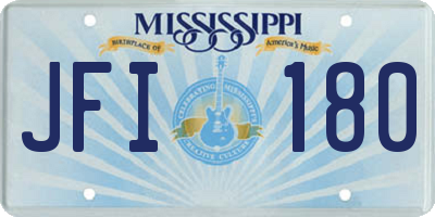 MS license plate JFI180