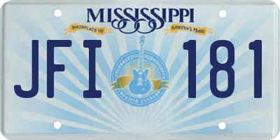 MS license plate JFI181