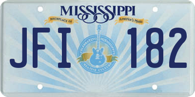 MS license plate JFI182