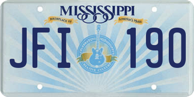 MS license plate JFI190