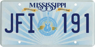MS license plate JFI191