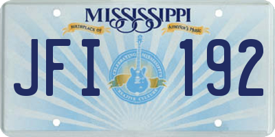 MS license plate JFI192