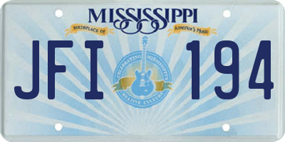 MS license plate JFI194