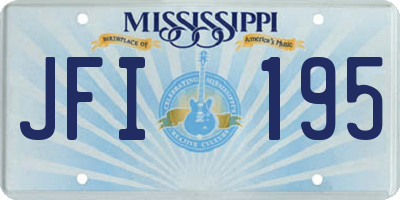MS license plate JFI195