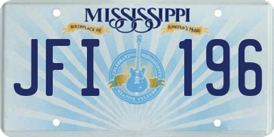 MS license plate JFI196