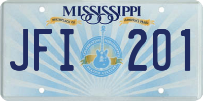 MS license plate JFI201