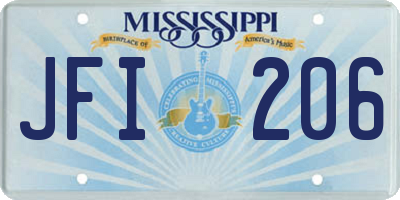 MS license plate JFI206