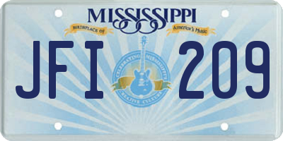 MS license plate JFI209