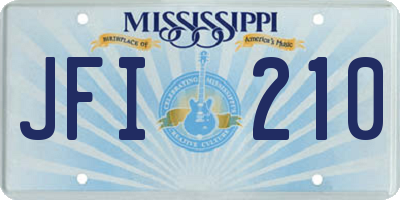 MS license plate JFI210