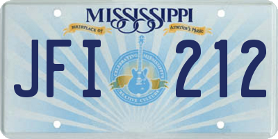 MS license plate JFI212