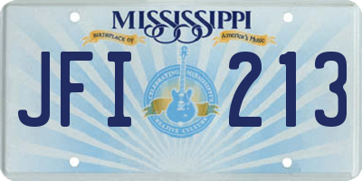 MS license plate JFI213
