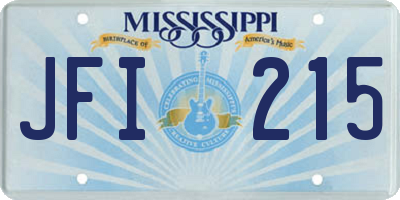 MS license plate JFI215