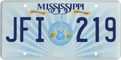 MS license plate JFI219