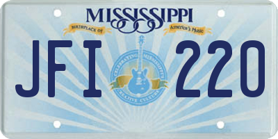 MS license plate JFI220