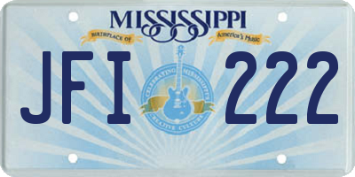 MS license plate JFI222