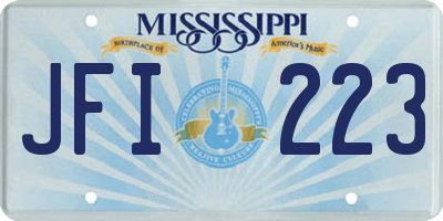 MS license plate JFI223