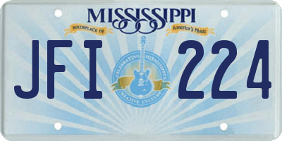 MS license plate JFI224
