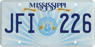 MS license plate JFI226