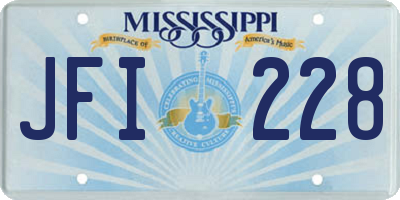 MS license plate JFI228
