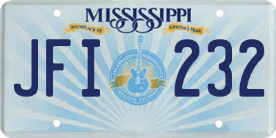 MS license plate JFI232